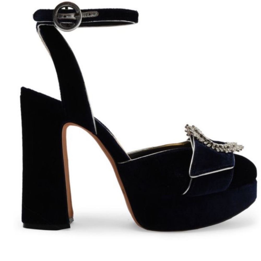 ALEXANDRE BIRMAN
Madelina Curve Crushed Velvet Sandals - Cobalt Blue